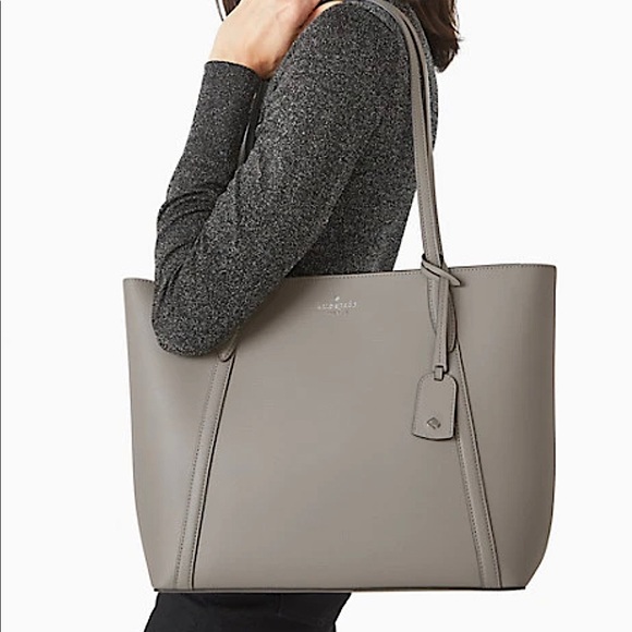 Kate Spade Cara Large Unique Nimbus Grey Tote - Picture 6 of 6